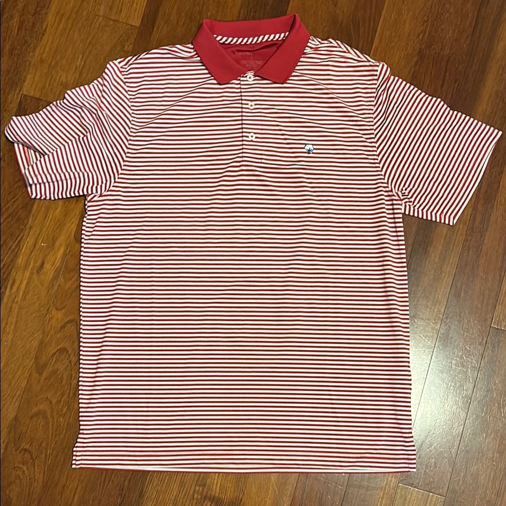 Men's Striped Polo Shirt - Red